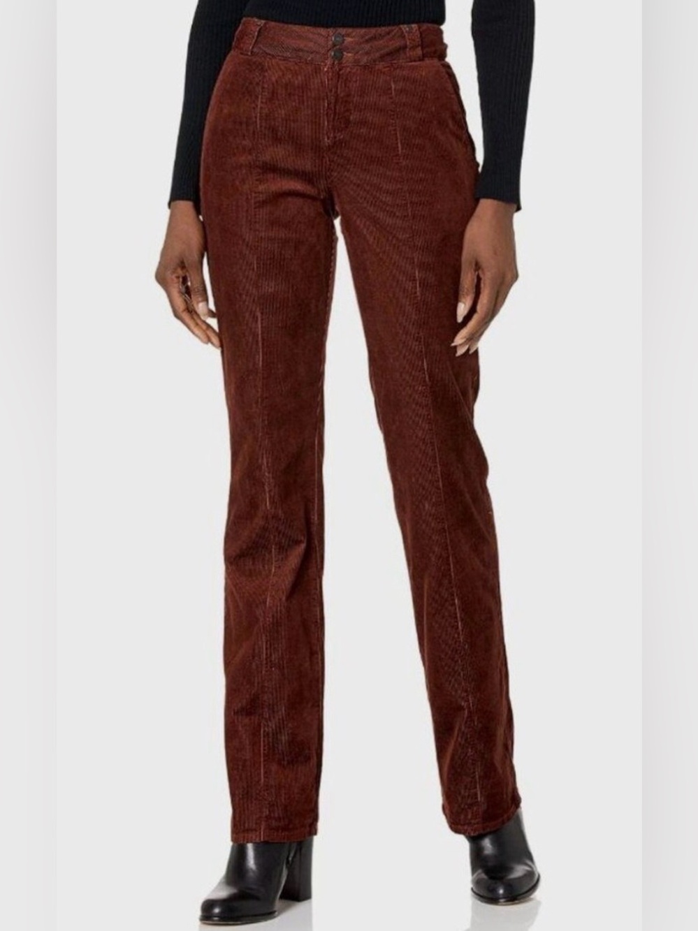 PAIGE corduroy pants Naomi Seaming Details Slight Bootcut Bronze cottagecore 27